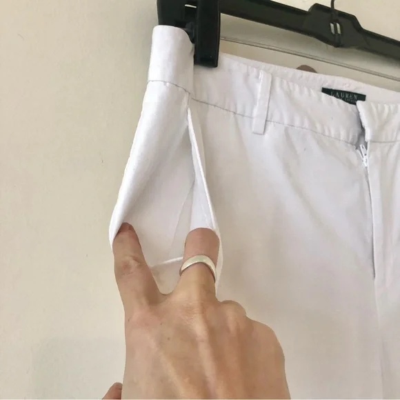 Lauren Ralph Lauren White Cotton Pants Size 10 - Picture 3 of 7